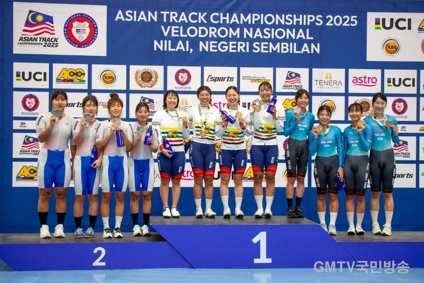 [상주시 새마을체육과]여자사이클팀 아시아선수권대회 메달 획득 -좌측부터 2번째 김민정, 4번째 장수지.jpg